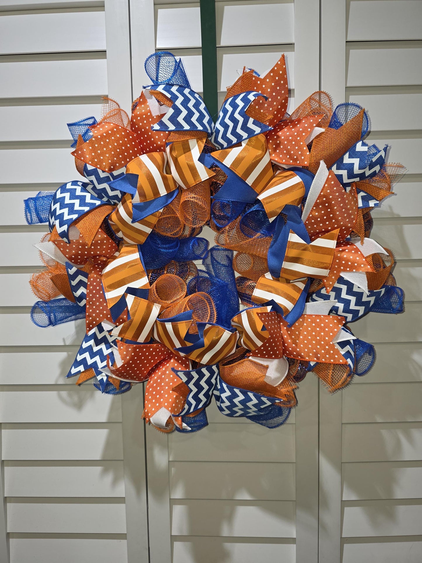 Orange and Blue Door Wreath