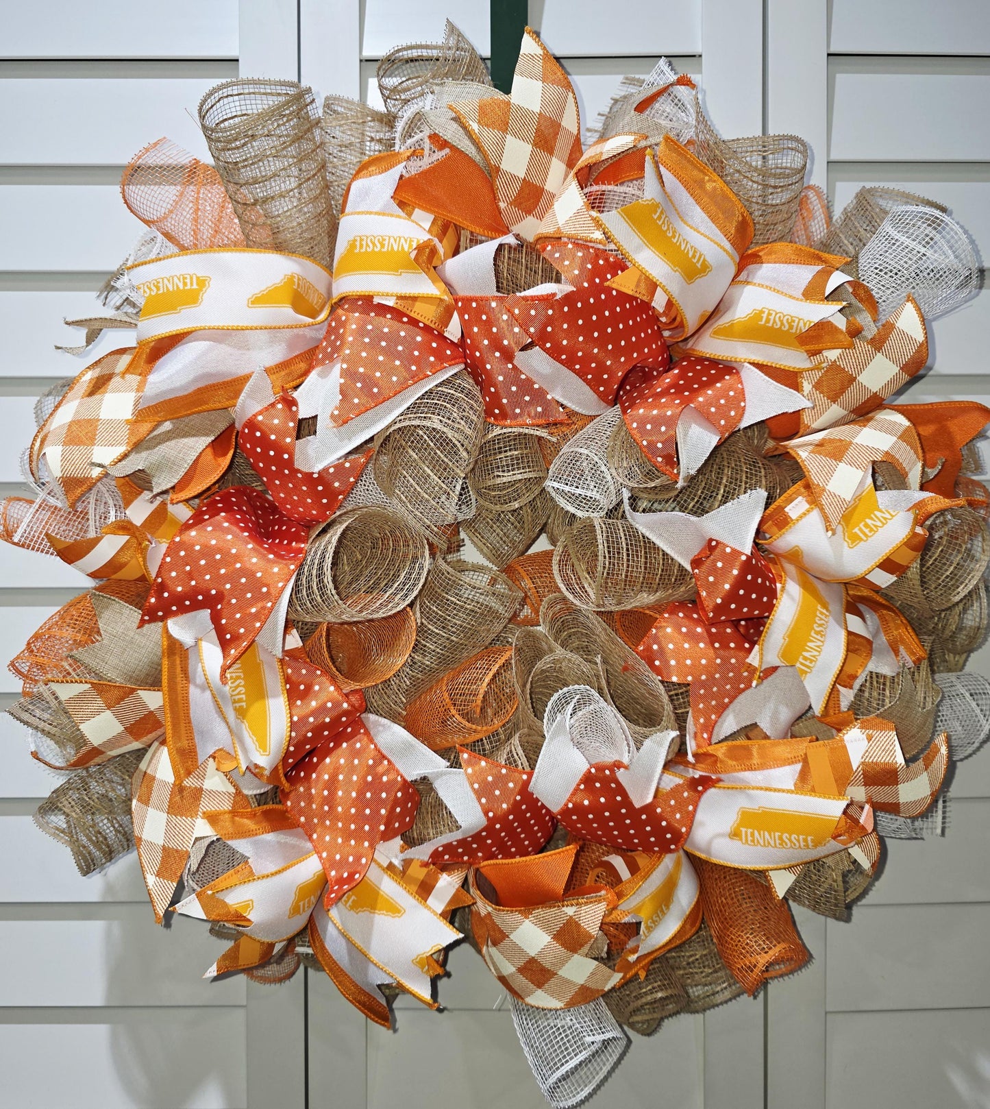 Orange and White Door Wreath