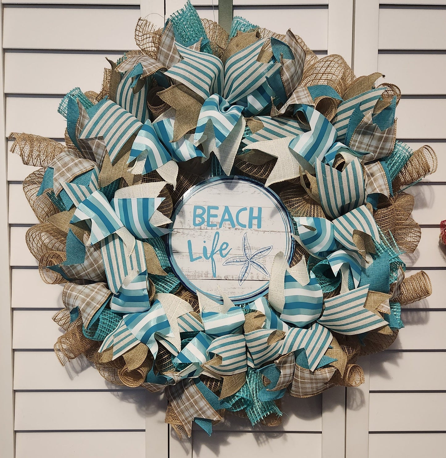 Beach Life Handmade Wreath #2 - Teals