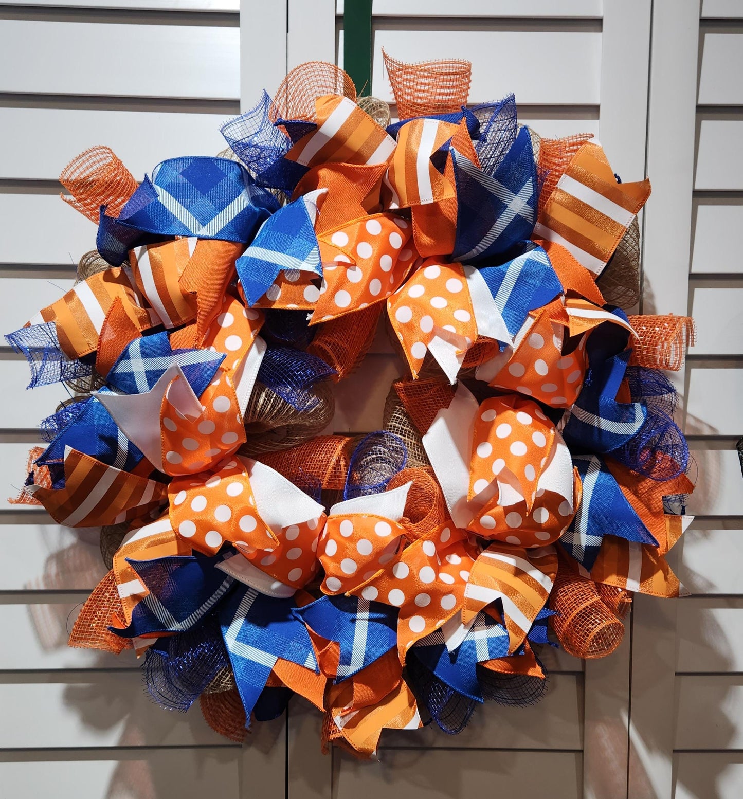 Orange and Blue Door Wreath