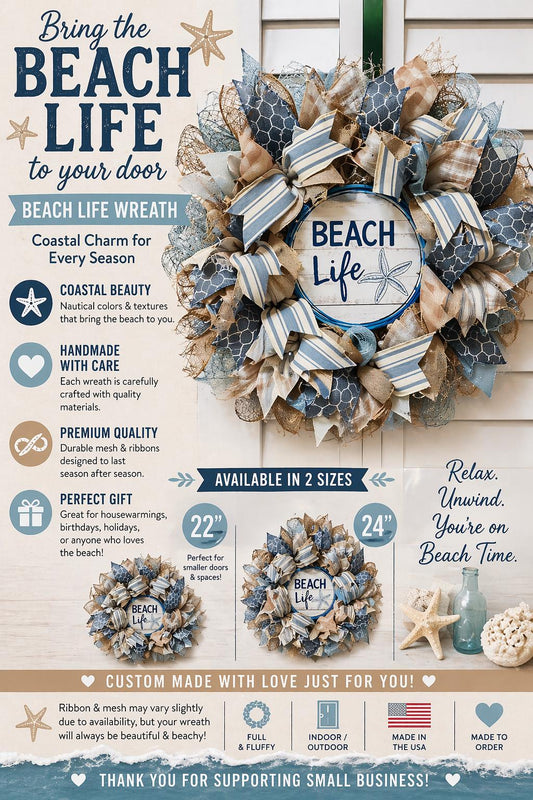 Beach Life Handmade Wreath #1