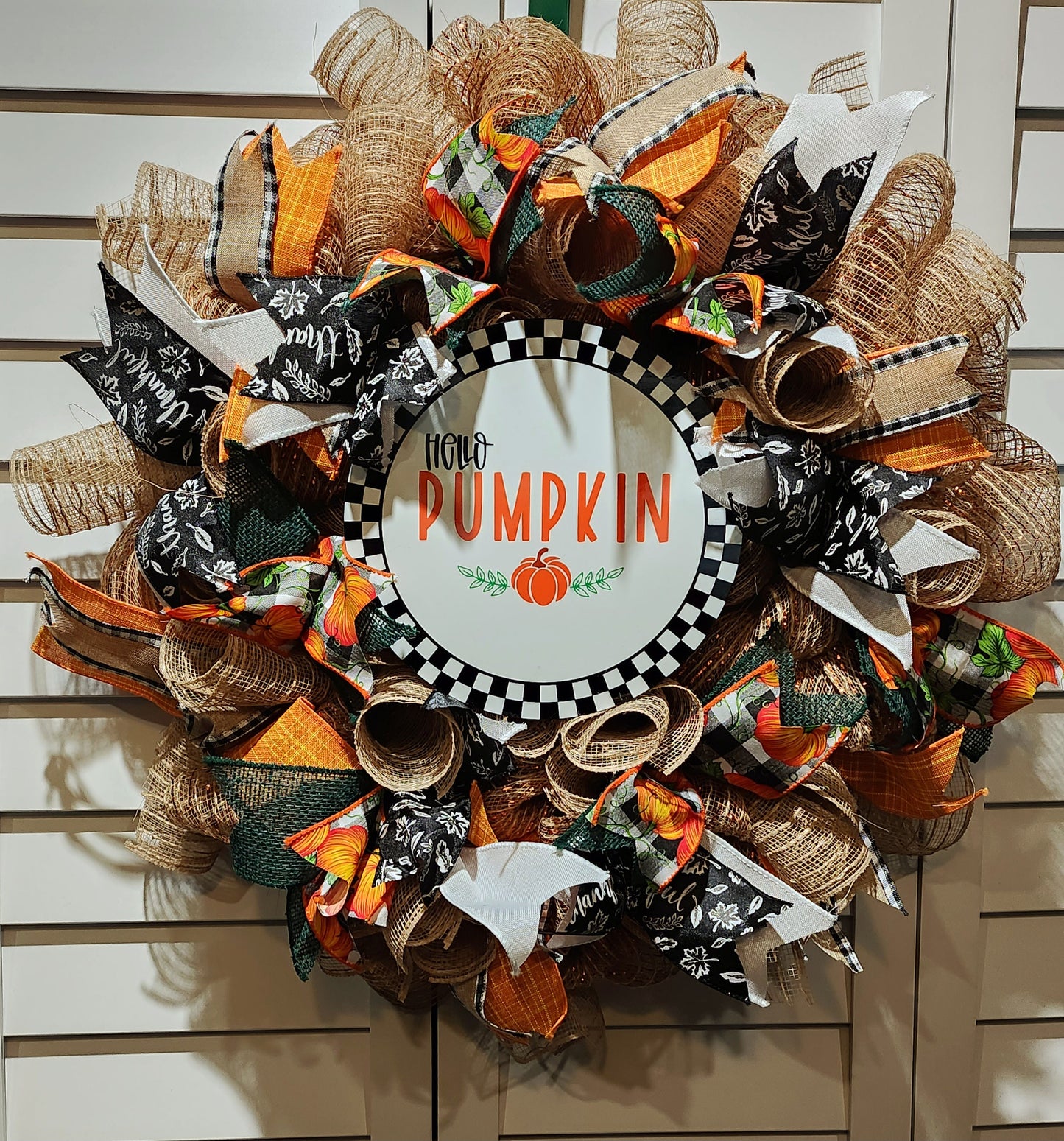 Hello Pumpkin! Handmade Door Wreath