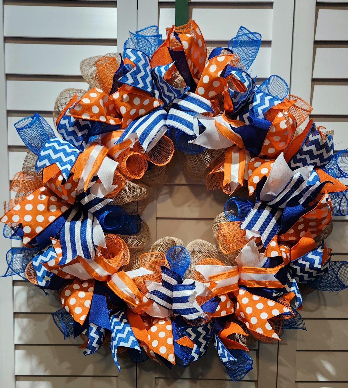 Orange and Blue Door Wreath