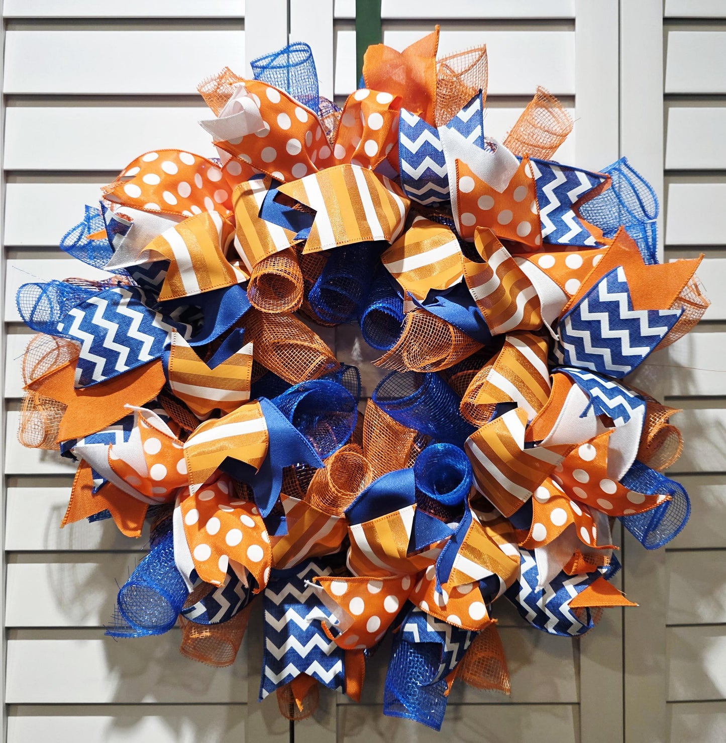 Orange and Blue Door Wreath