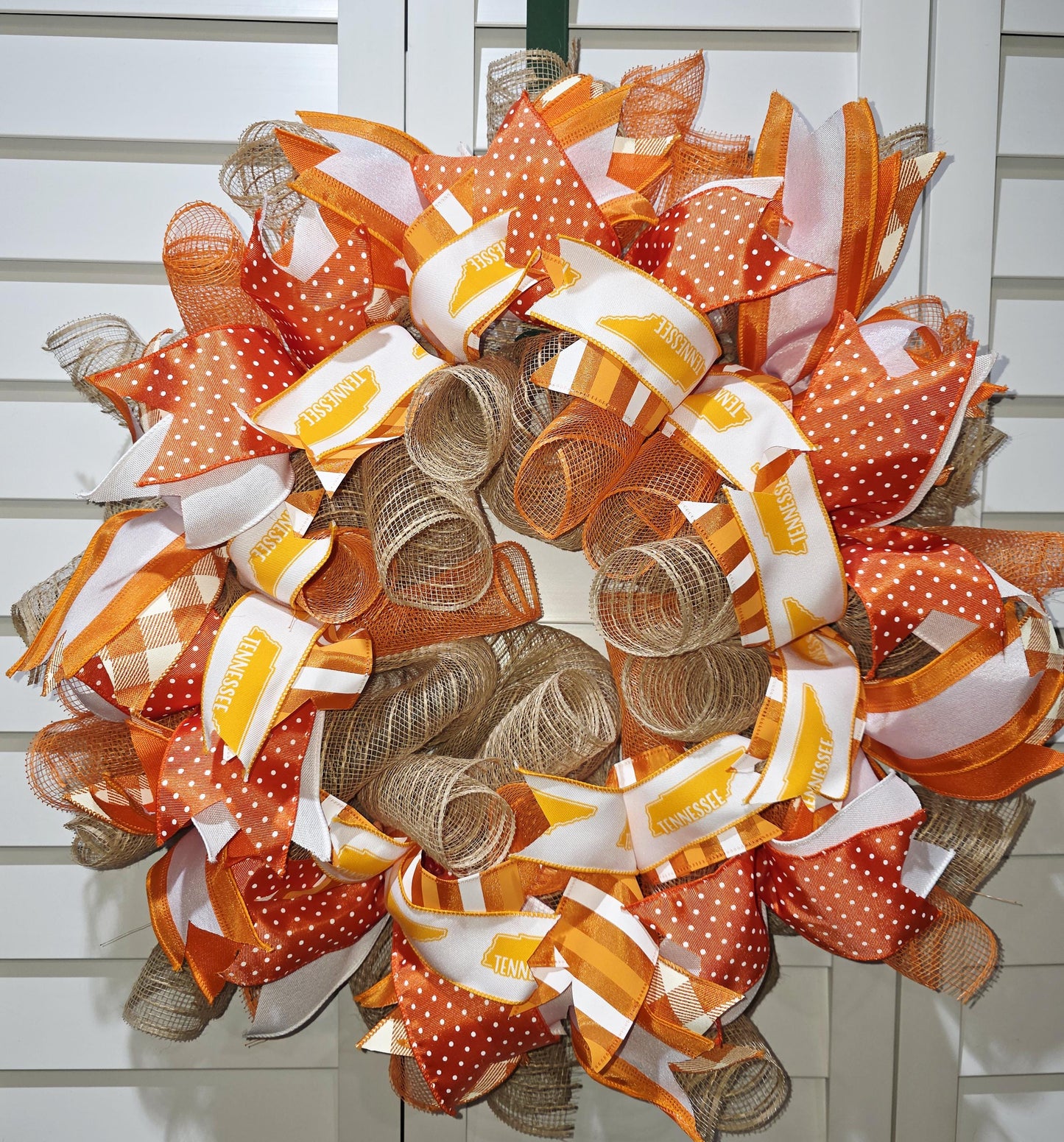 Orange and White Door Wreath