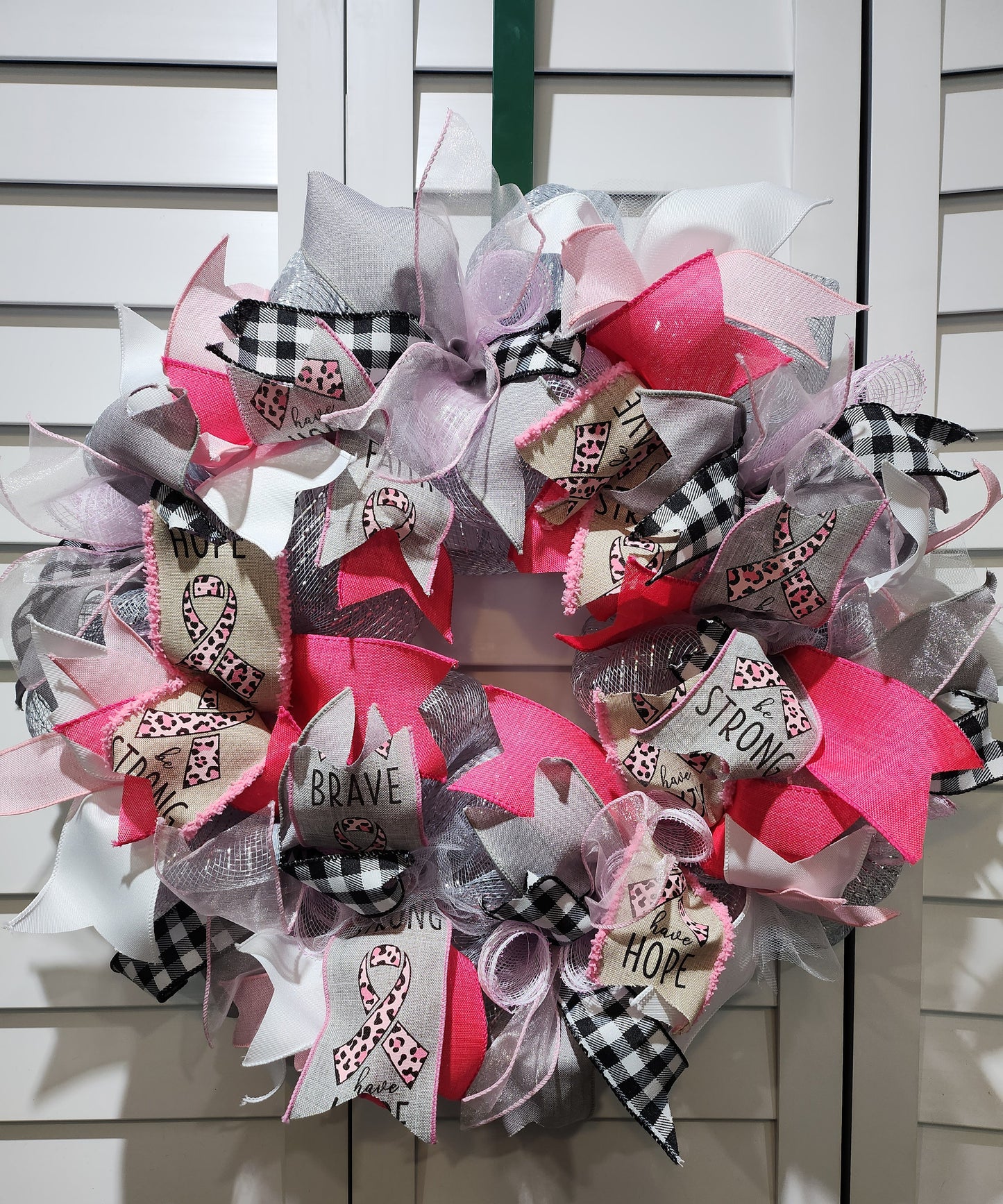 October Cancer Awareness Wreath