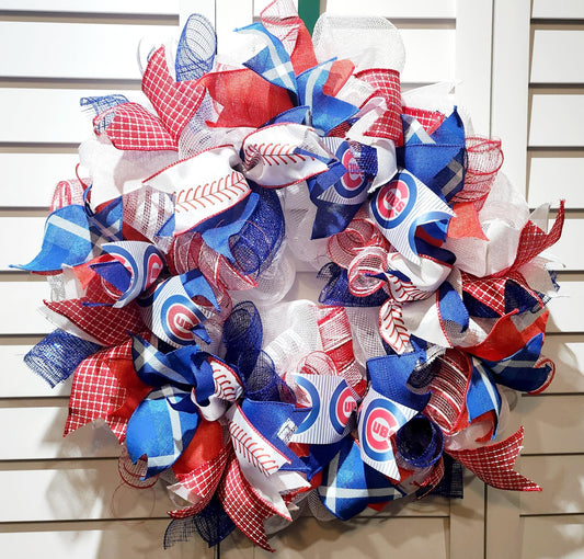 Royal Blue white and Red Door Wreath