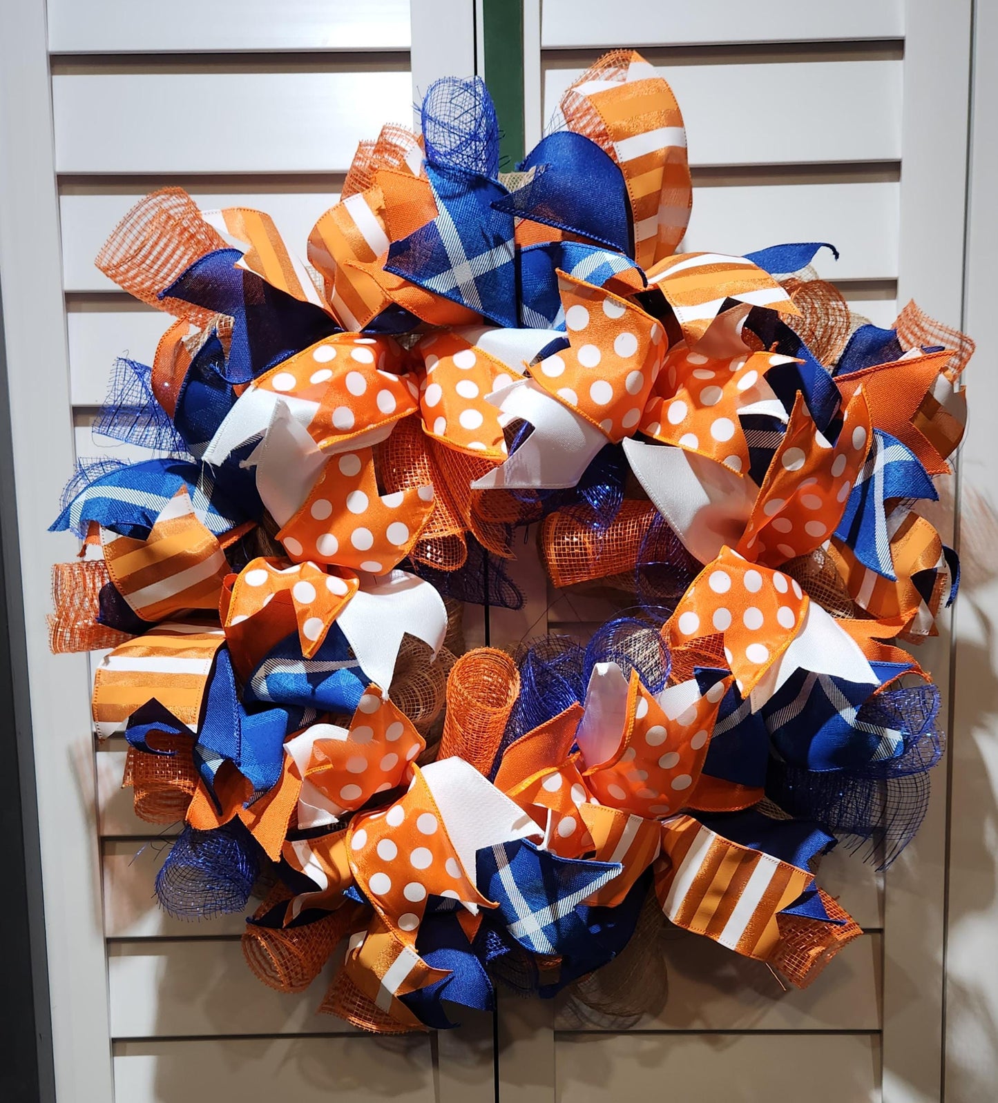 Orange and Blue Door Wreath