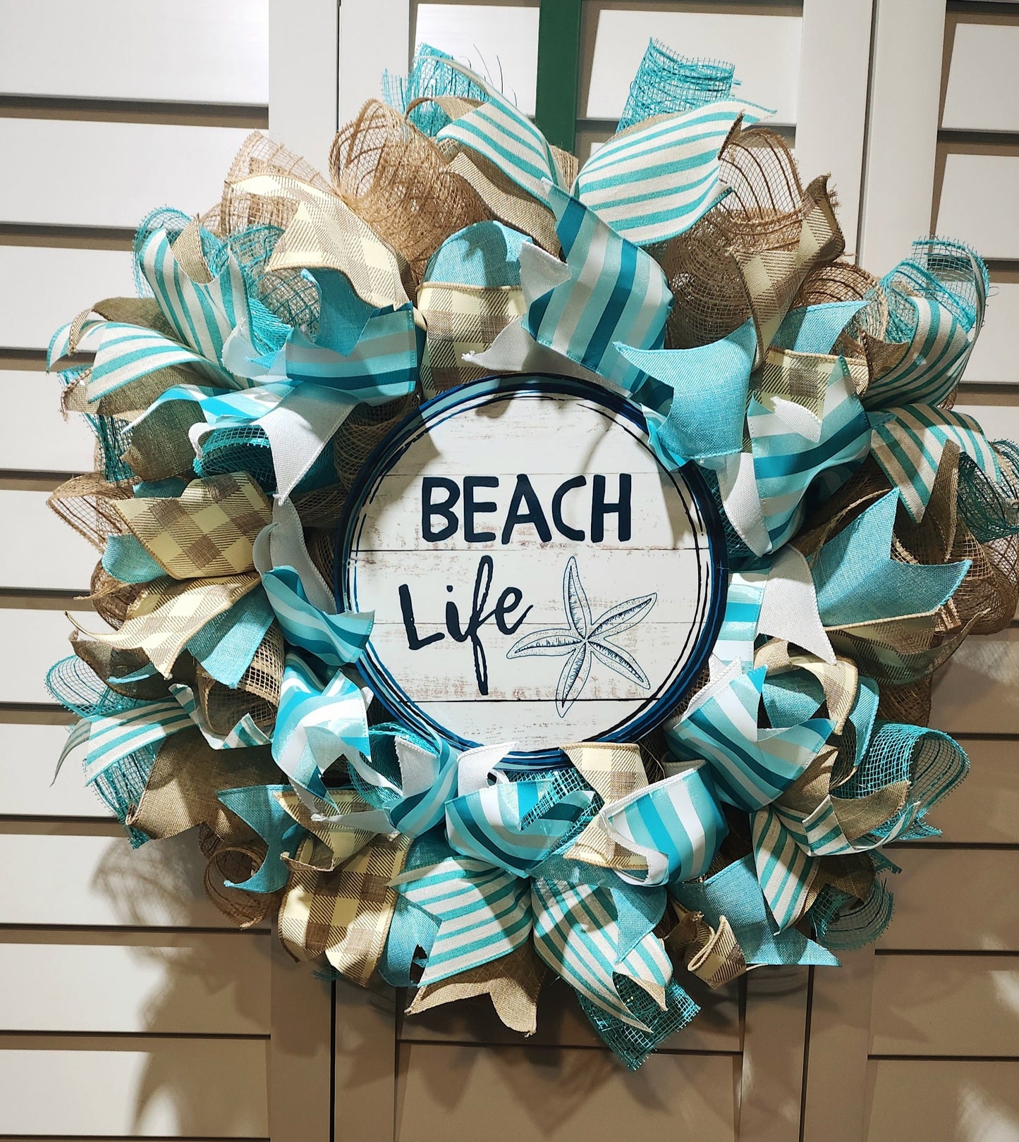 Beach Life Handmade Wreath #2 - Teals