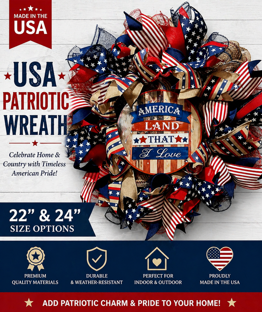 July 4th - America Land That I Love Door Wreath