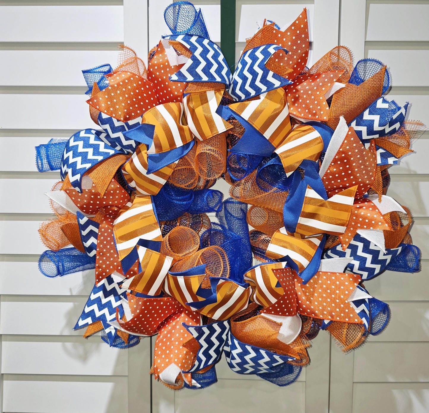 Orange and Blue Door Wreath