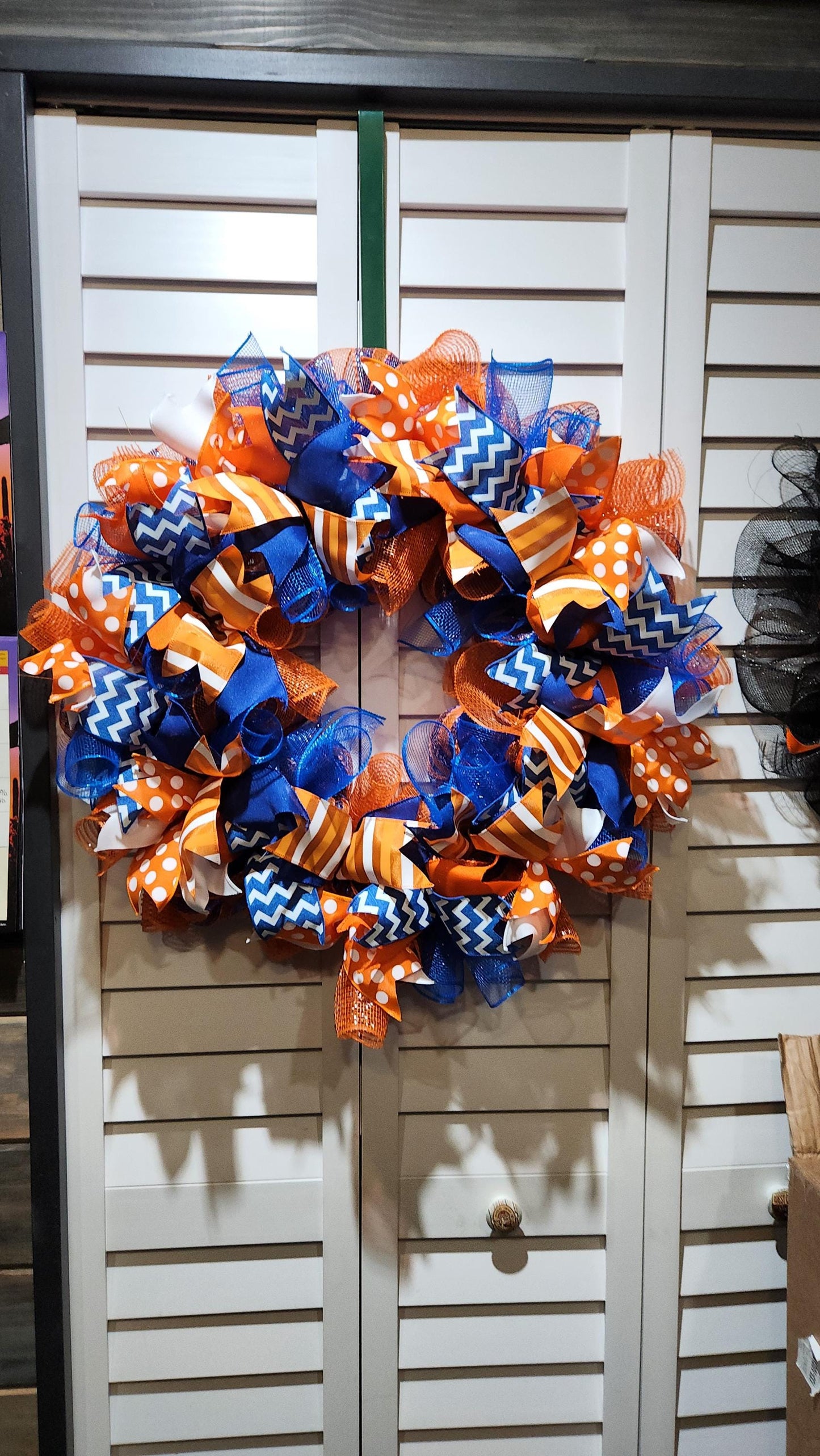 Orange and Blue Door Wreath
