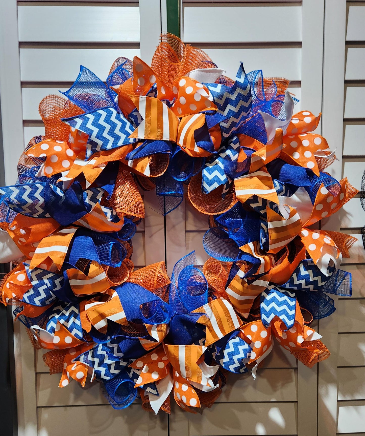 Orange and Blue Door Wreath